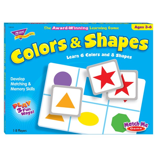 Trend Enterprises Colors & Shapes Match Me Games T58103 - main